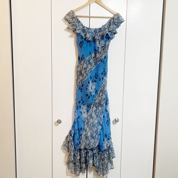 Free People Ruffle Printed Midi Dress Size XS - Picture 3 of 4